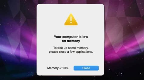 Remove your computer is low on memory mac