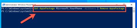 Removing the Your Phone App (Yourphone.exe) using Windows PowerShell