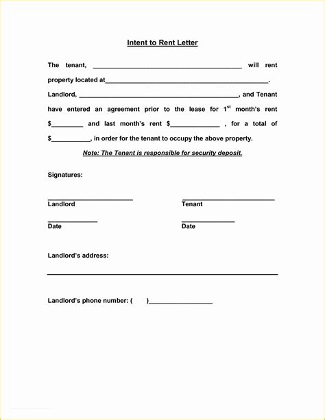 Rent Free Letter Template