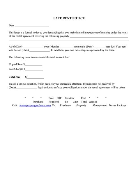 Late Rent Notice Free Printable Documents