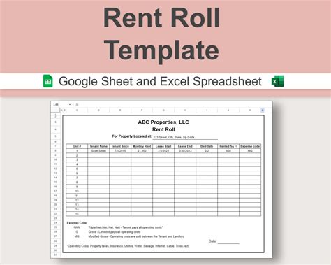 Rent Roll Template Google Sheets