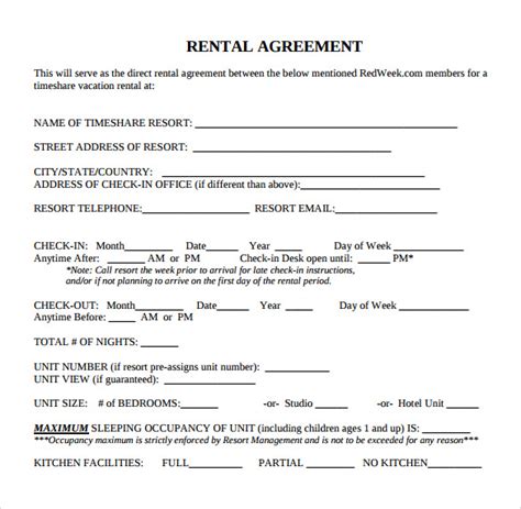 Rental Agreement Download Free Template