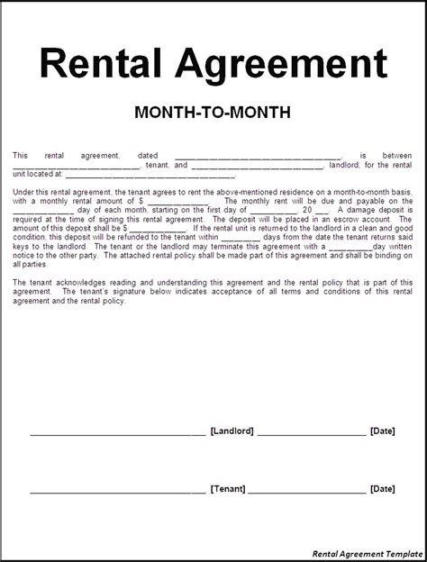 Free Basic Rental Agreements Template (2022)