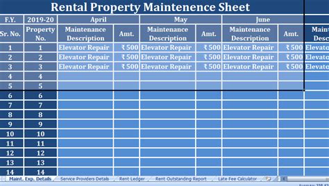 Rental Property Excel Template