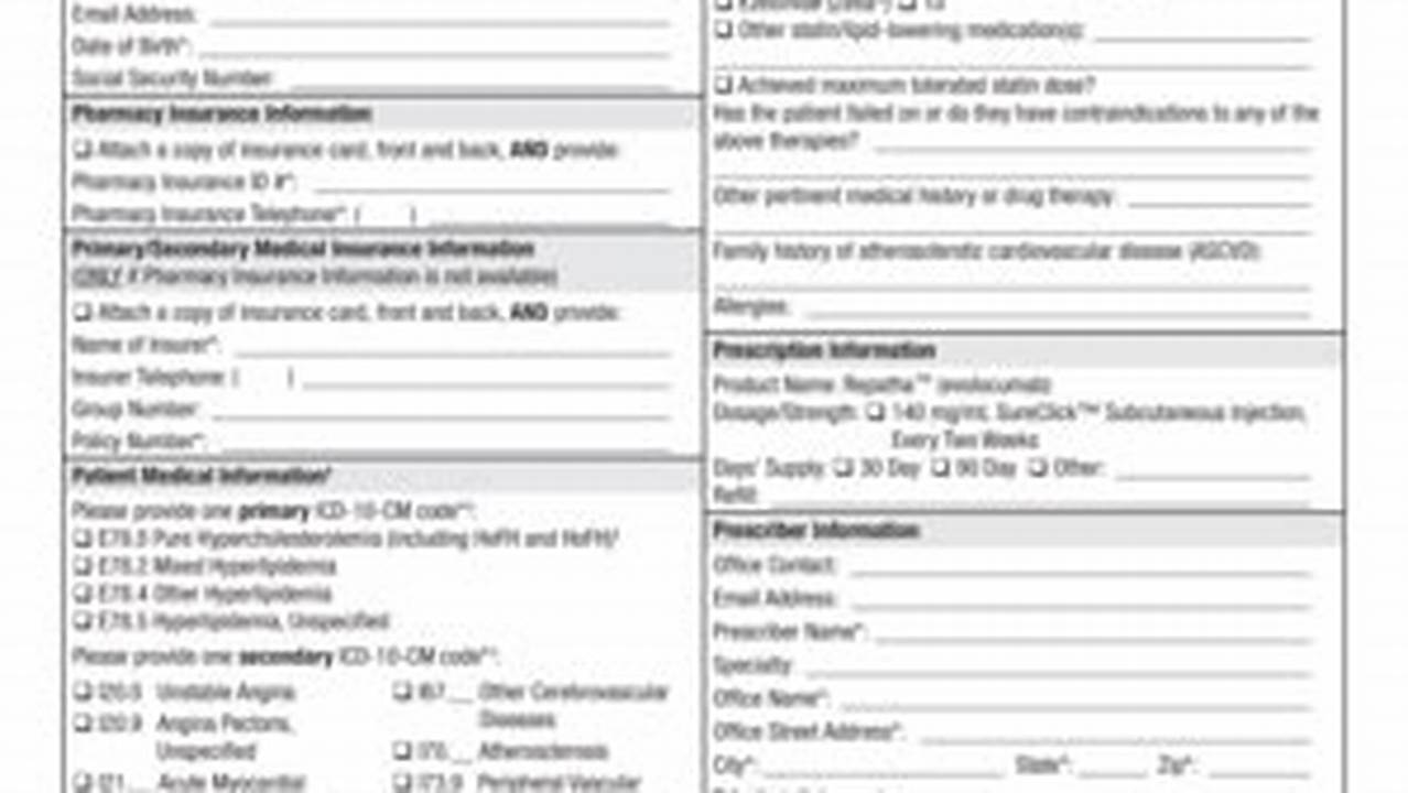 Repatha Patient Assistance Application 2024