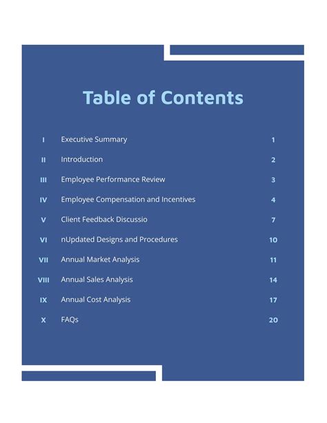 Report Content Page Template (6) TEMPLATES EXAMPLE TEMPLATES
