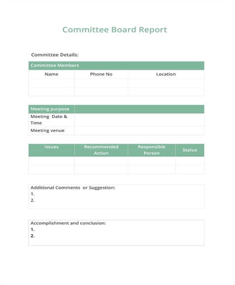 Report To The Board Template