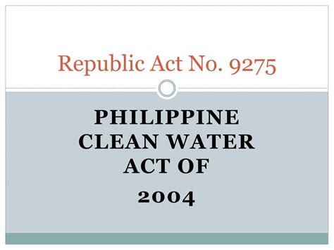 Republic Act No 9275