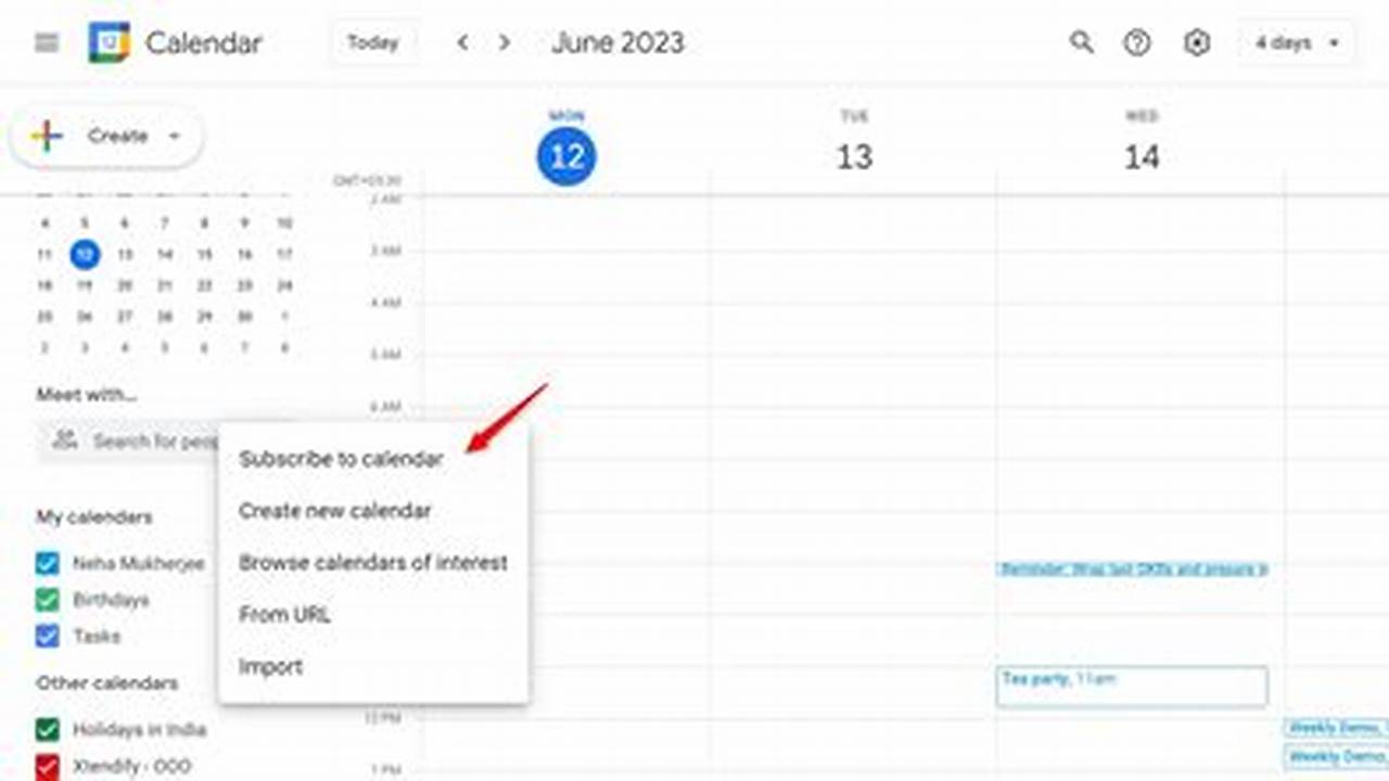 Request To Share Google Calendar