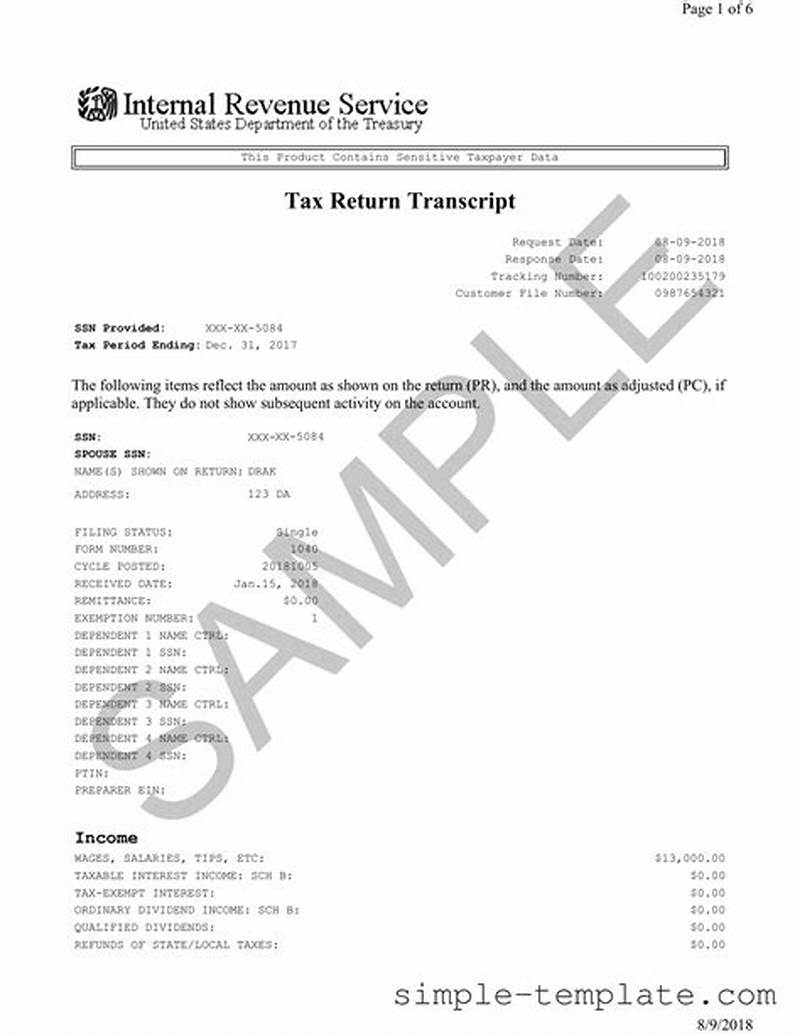 Request For Irs Transcript Form