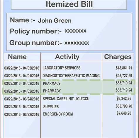 Requesting an Itemized Bill