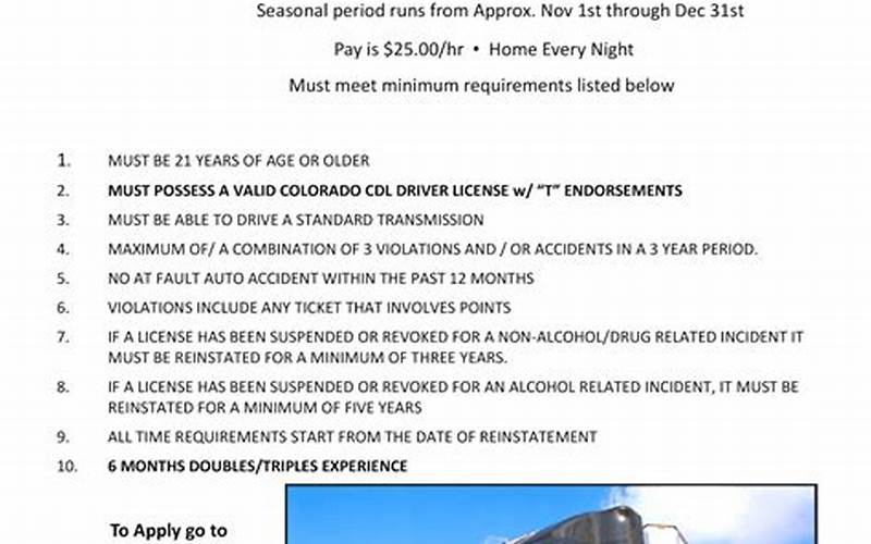 Requirements For Driving Jobs Near Me