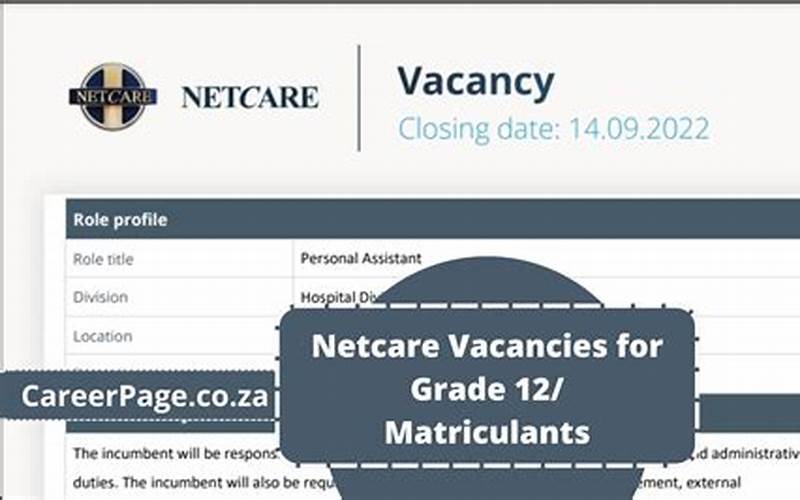 Requirements For Netcare Vacancies