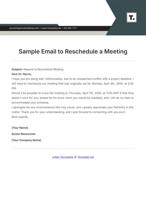 Free Reschedule Appointment Request Letter Download in Word, Google Docs, PDF, Apple Pages