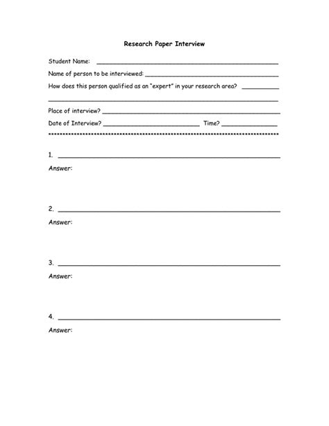 Research Interview Template