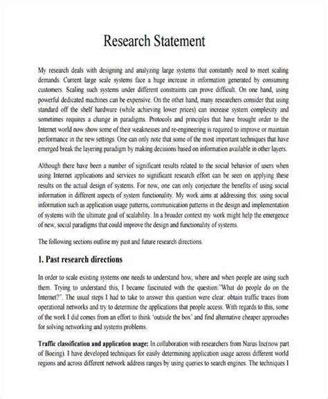 Research Statement Template