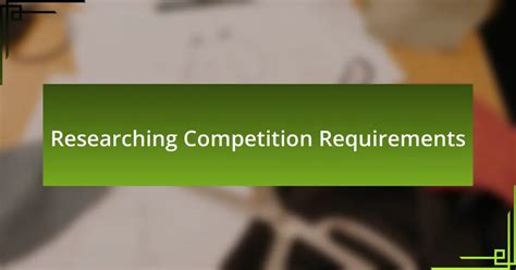 Researching the Competition