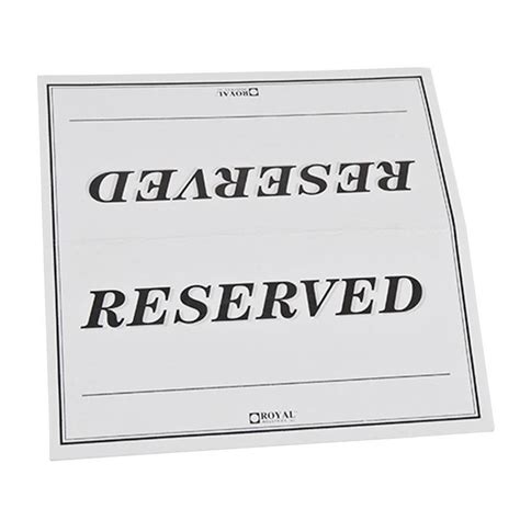 Reserved Table Tent Template