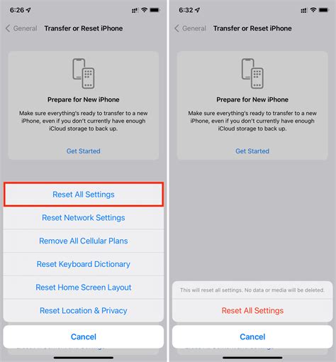 Reset All Settings on iPhone