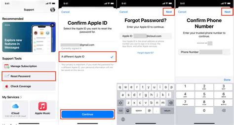 Reset Apple ID password from another device using Apple support
