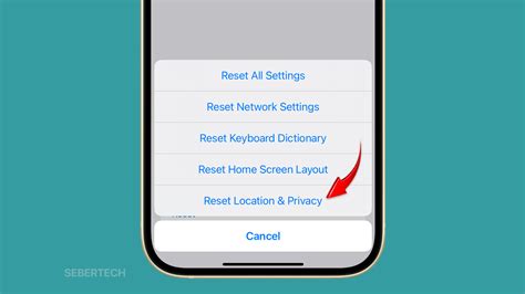 Reset Location and Privacy Settings