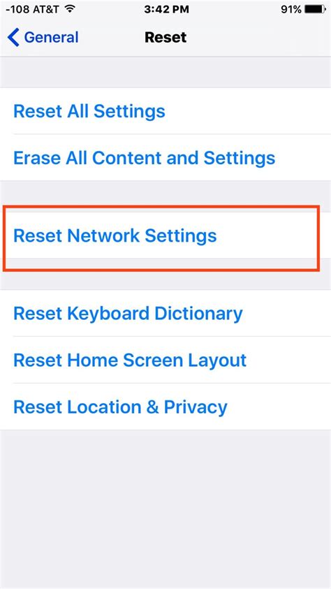 Reset Network Setting on your iPhone/iPad