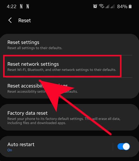 Reset Network Settings on Android