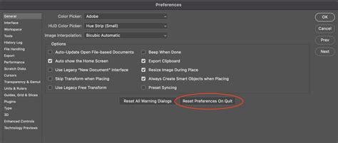 Reset Photoshop Preferences