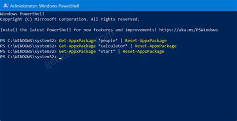 Reset UWP Apps in Windows 10 using PowerShell