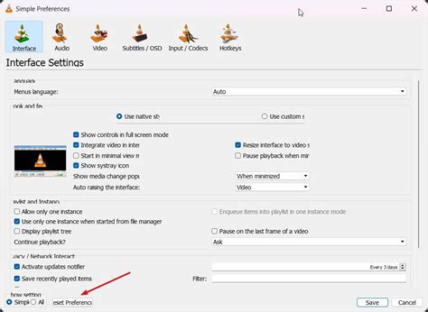 Reset Your VLC Preferences