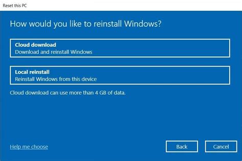 Reset or Reinstall Windows 10