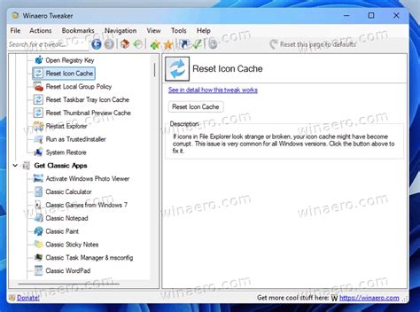 Reset the Icon Cache