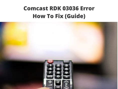 Resetting your Xfinity device to fix RDK 03036 error