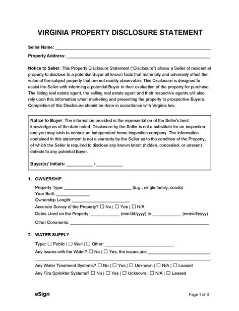 Unveiling the unknown: A comprehensive guide to Virginia's Residential Property Disclosure Form