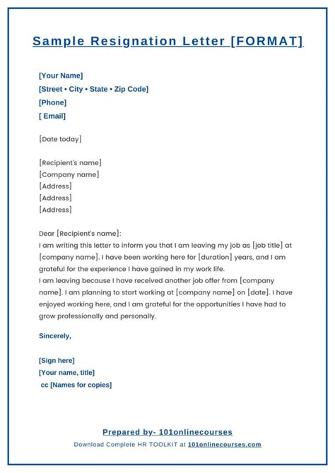 Formal Resignation Letter Template Sample PDF, Word