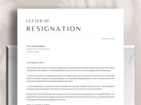 Resignation Letter Templates Word