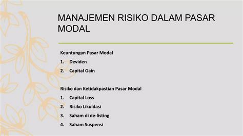 Resiko Pasar Modal