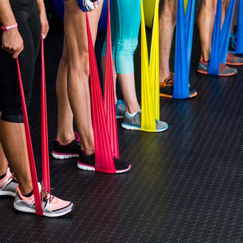 Resistance band workout. Set of 5 Professional NonLatex exercise bands