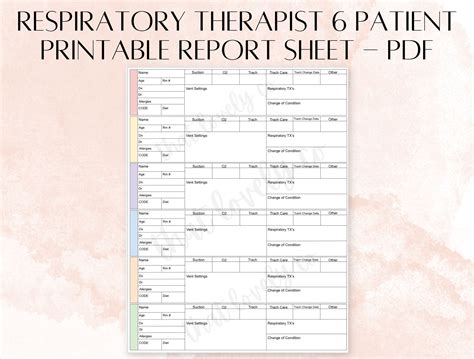 Download Respiratory Therapist Printable
