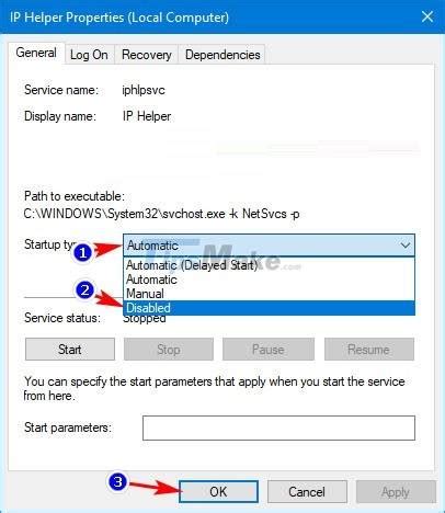 Restarting the IP Helper Service
