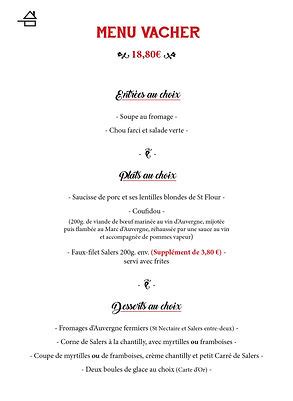 Restaurant La Diligence Menu