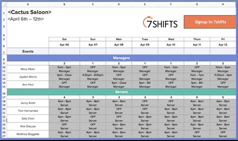 FREE 15+ Restaurant Schedule Templates in PDF MS Word Excel