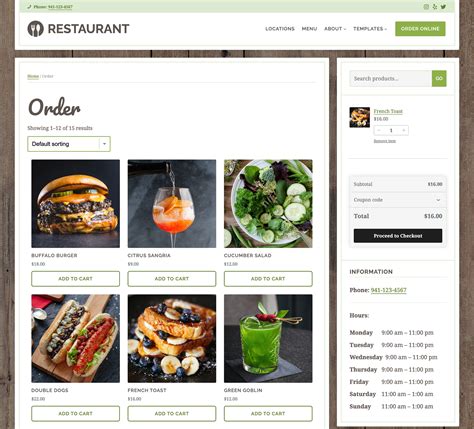 Restaurant Template Wordpress
