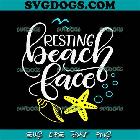 Resting beach face, SVG, PNG, DXF