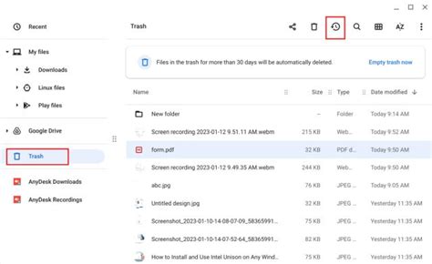 Restore Deleted Files on Chrome OS from Trash