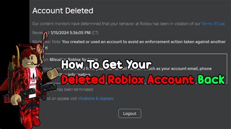 Restore Deleted Roblox account