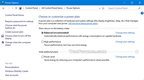 Restore Power Options to Default Settings