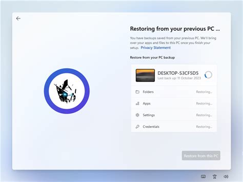Restoring from a Previous Backup