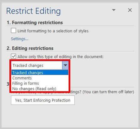 Restrict Editing In Word