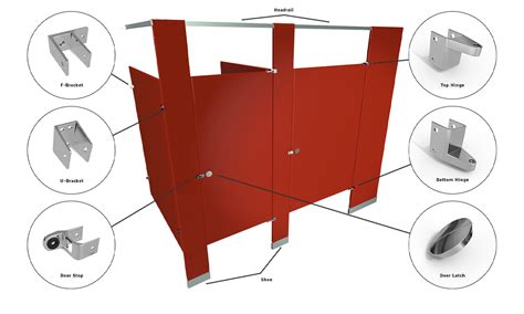 Toilet Partition Surface Mount Latch Bathroom Stall Lock 25/8" Hole